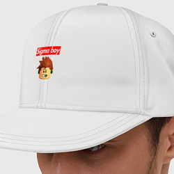 Кепка-снепбек Sigma boy roblox head - мем Роблокс Сигма бой, цвет: белый