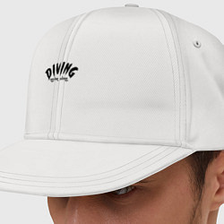 Кепка-снепбек Diving never alone - slogan, цвет: белый