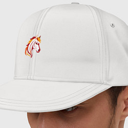 Кепка-снепбек Красная огненная лошадь, символ года, цвет: белый
