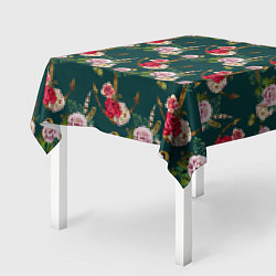 Скатерть для стола Цветы и бабочки 7, цвет: 3D-принт — фото 2