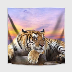 Скатерть для стола Тигр на закате, цвет: 3D-принт