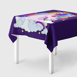 Скатерть для стола Единорог – покоритель воздуха, цвет: 3D-принт — фото 2