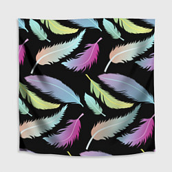 Скатерть для стола Радужные перья, цвет: 3D-принт
