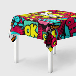 Скатерть для стола Слова из комиксов, цвет: 3D-принт — фото 2