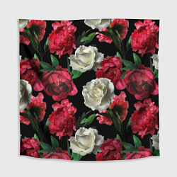 Скатерть для стола Красные и белые розы, цвет: 3D-принт