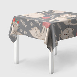 Скатерть для стола Милые кошечки, цвет: 3D-принт — фото 2