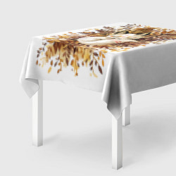 Скатерть для стола Лисичка спит в листьях, цвет: 3D-принт — фото 2