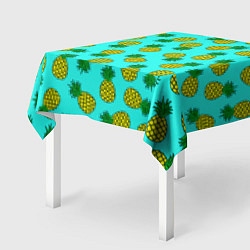 Скатерть для стола Ананасы аква, цвет: 3D-принт — фото 2