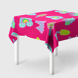 Скатерть для стола Pop it радуга и единорог, цвет: 3D-принт — фото 2