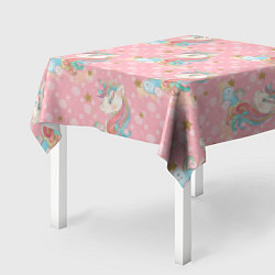 Скатерть для стола Единороги для девочек, цвет: 3D-принт — фото 2