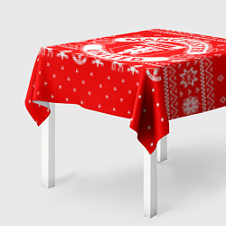 Скатерть для стола FC Manchester United: Новогодний узор, цвет: 3D-принт — фото 2