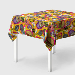 Скатерть для стола Поп арт животные, еда, цвет: 3D-принт — фото 2