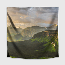 Скатерть для стола Горы, лес, небо, цвет: 3D-принт