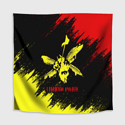 Скатерть для стола Linkin Park желто-красный, цвет: 3D-принт