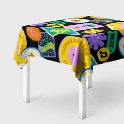 Скатерть для стола Летние наклейки pop-art паттерн, цвет: 3D-принт — фото 2