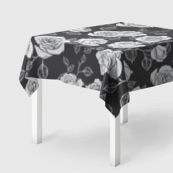 Скатерть для стола Нарисованные белые розы, цвет: 3D-принт — фото 2