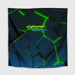 Скатерть для стола Cyberpunk 2077 phantom liberty green neon, цвет: 3D-принт