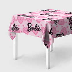 Скатерть для стола Логотип Барби и розовое кружево, цвет: 3D-принт — фото 2