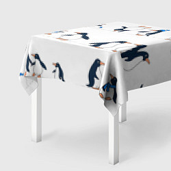 Скатерть для стола Семейство пингвинов на прогулке, цвет: 3D-принт — фото 2