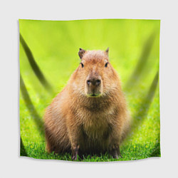 Скатерть для стола Capybara on green grass, цвет: 3D-принт