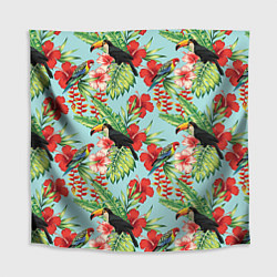Скатерть для стола Туканы в тропиках, цвет: 3D-принт