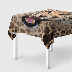 Скатерть для стола Взгляд леопарда, цвет: 3D-принт — фото 2