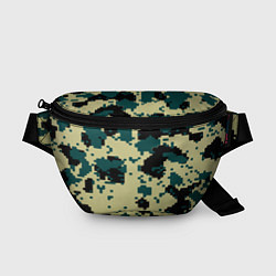 Поясная сумка Камуфляж пиксельный: зеленый/черный, цвет: 3D-принт