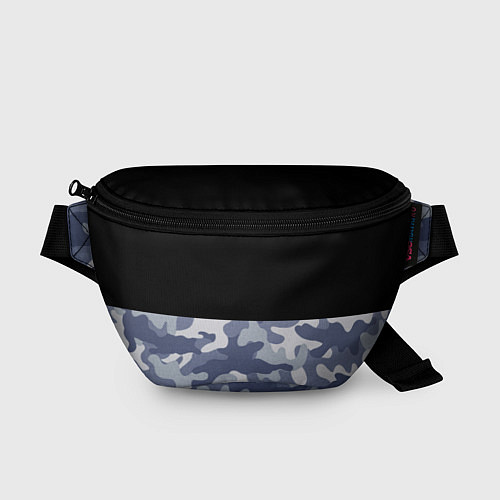 Поясная сумка Камуфляж: черный/голубой / 3D-принт – фото 1