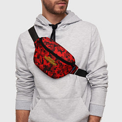Поясная сумка PUBG: Red Mozaic, цвет: 3D-принт — фото 2