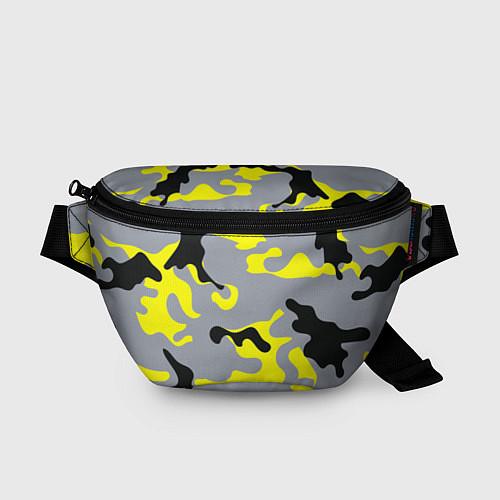 Поясная сумка Yellow & Grey Camouflage / 3D-принт – фото 1