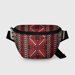 Поясная сумка Славянский орнамент: красный, цвет: 3D-принт