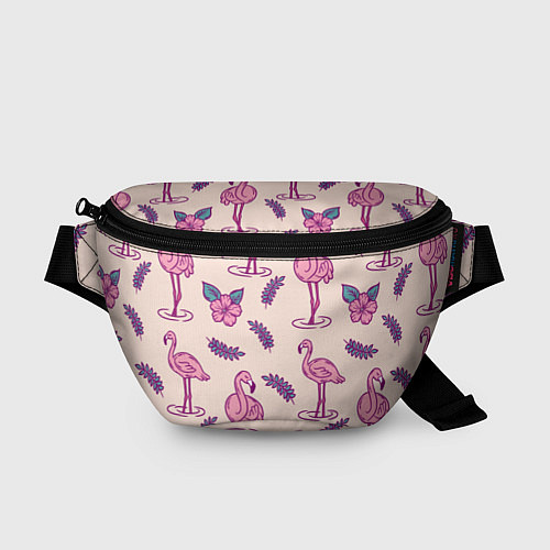 Поясная сумка Фламинго: розовый мотив / 3D-принт – фото 1