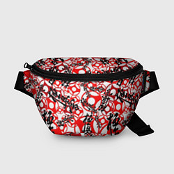 Поясная сумка Каратэ киокушинкай - эмблемы, цвет: 3D-принт