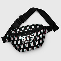 Поясная сумка BTS: Black Pattern, цвет: 3D-принт — фото 2