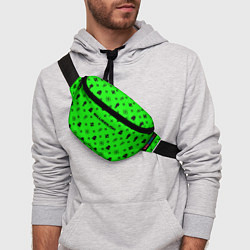 Поясная сумка Billie Eilish: Green Pattern, цвет: 3D-принт — фото 2