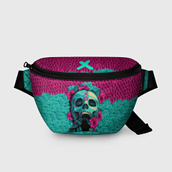 Поясная сумка Неоновый череп, цвет: 3D-принт