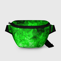 Поясная сумка ОГОНЬ GREEN NEON, цвет: 3D-принт