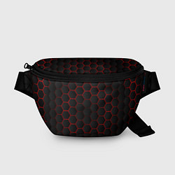 Поясная сумка 3D black & red, цвет: 3D-принт