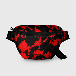Поясная сумка Красный на черном, цвет: 3D-принт