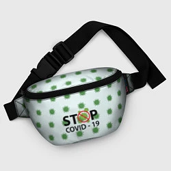 Поясная сумка Stop COVID, цвет: 3D-принт — фото 2