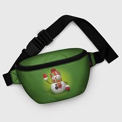 Поясная сумка Снеговик green, цвет: 3D-принт — фото 2