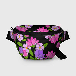 Поясная сумка Ночные цветы, цвет: 3D-принт