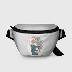 Поясная сумка Девушка - рокер, цвет: 3D-принт