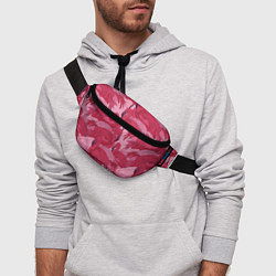 Поясная сумка Розовые фламинго, цвет: 3D-принт — фото 2