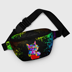 Поясная сумка РАДУЖНЫЙ КОТИК RAINBOW KITTY, цвет: 3D-принт — фото 2