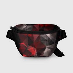 Поясная сумка Серо-красная абстракция