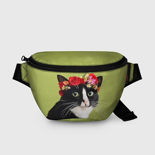 Поясная сумка Кот и цветы / 3D-принт – фото 1