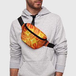 Поясная сумка Желто-оранжевая абстракция, цвет: 3D-принт — фото 2