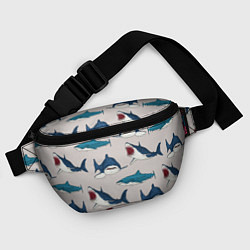Поясная сумка Кровожадные акулы паттерн, цвет: 3D-принт — фото 2