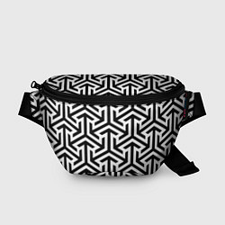 Поясная сумка Геометрия Фигур черно - белая, цвет: 3D-принт